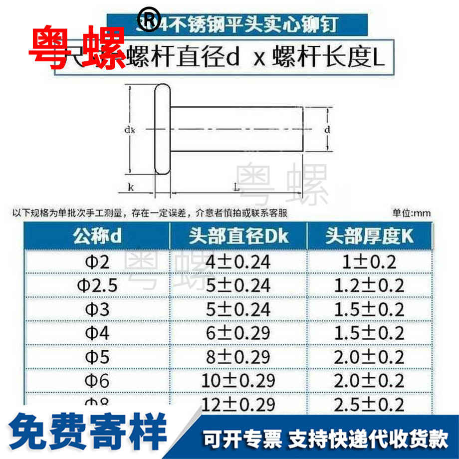 生產304不銹鋼鉚釘