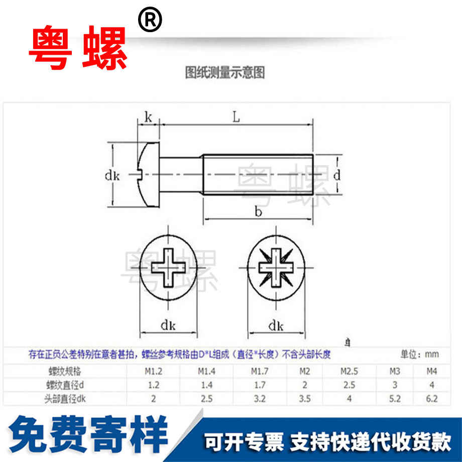 加工圓頭十字黔西南小螺絲